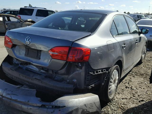 3VW2K7AJ7BM398128 - 2011 VOLKSWAGEN JETTA BASE 灰色 照片 4