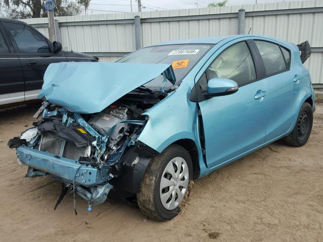 JTDKDTB3XD1051690 - 2013 TOYOTA PRIUS C BLUE photo 2