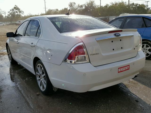 3FAHP08Z09R126718 - 2009 FORD FUSION SEL WHITE photo 3