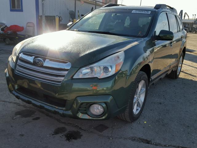 4S4BRBLC7E3220558 - 2014 SUBARU OUTBACK 2. GREEN photo 2