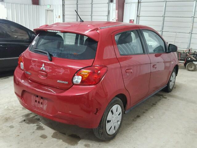 ML32A3HJ9FH038263 - 2015 MITSUBISHI MIRAGE RED photo 4