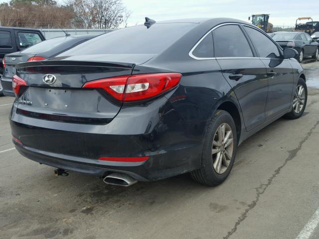 5NPE24AF9FH017742 - 2015 HYUNDAI SONATA SE BLACK photo 4