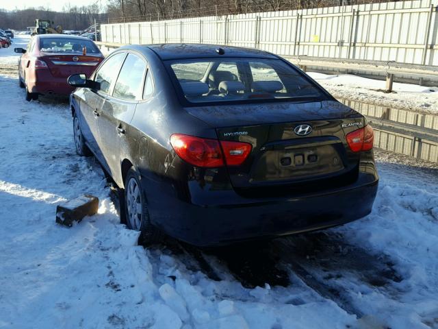 KMHDU46D78U318432 - 2008 HYUNDAI ELANTRA GL BLACK photo 3