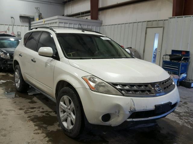 JN8AZ08T27W515490 - 2007 NISSAN MURANO SL WHITE photo 1