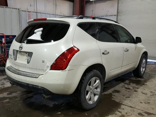 JN8AZ08T27W515490 - 2007 NISSAN MURANO SL WHITE photo 4