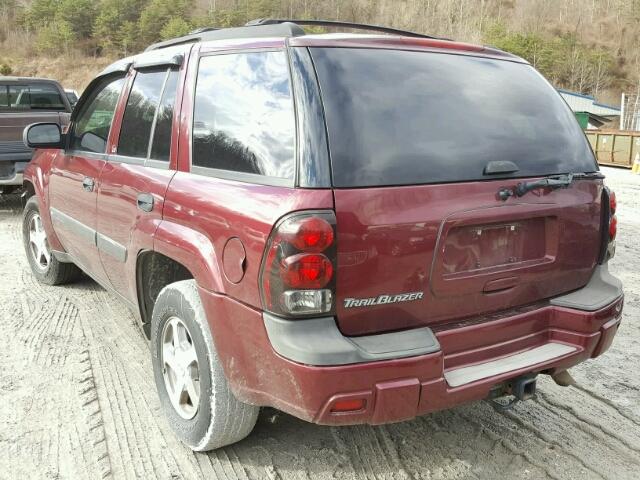 1GNDT13S842344768 - 2004 CHEVROLET TRAILBLAZE MAROON photo 3