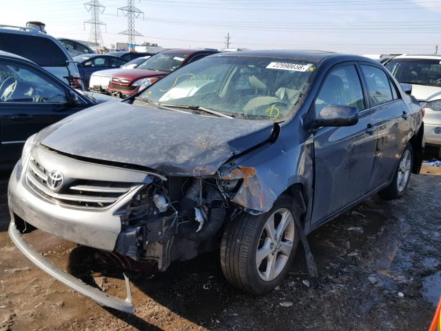 2T1BU4EE4DC080777 - 2013 TOYOTA COROLLA BA GRAY photo 2