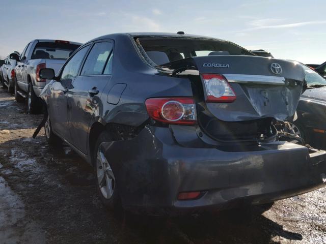 2T1BU4EE4DC080777 - 2013 TOYOTA COROLLA BA GRAY photo 3