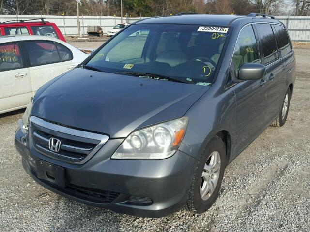 5FNRL38427B452955 - 2007 HONDA ODYSSEY EX GRAY photo 2