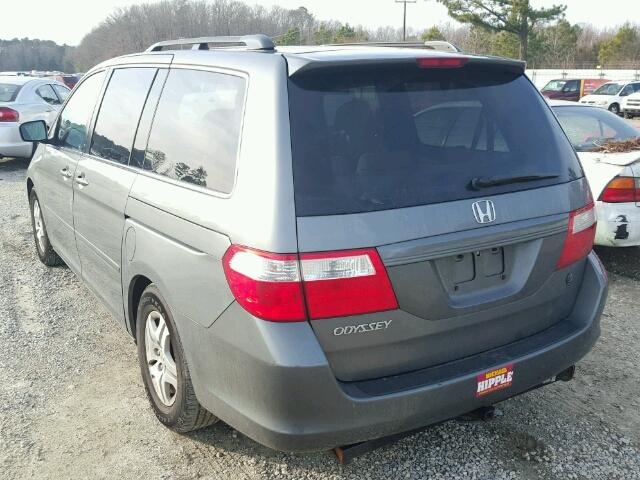 5FNRL38427B452955 - 2007 HONDA ODYSSEY EX GRAY photo 3