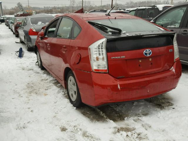 JTDKN3DU9A0170657 - 2010 TOYOTA PRIUS RED photo 3