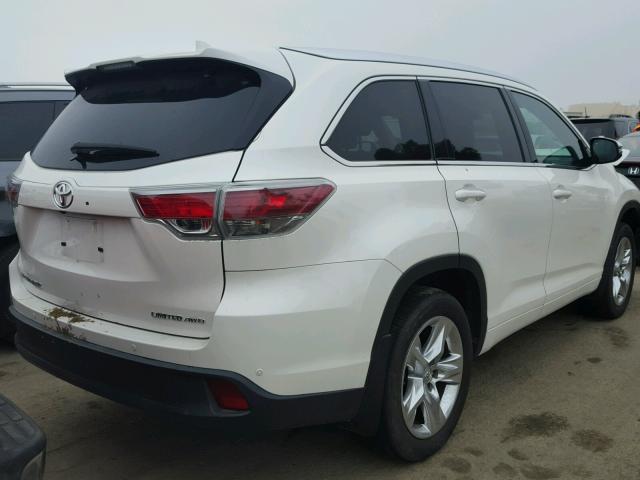 5TDDKRFH4ES008961 - 2014 TOYOTA HIGHLANDER WHITE photo 4