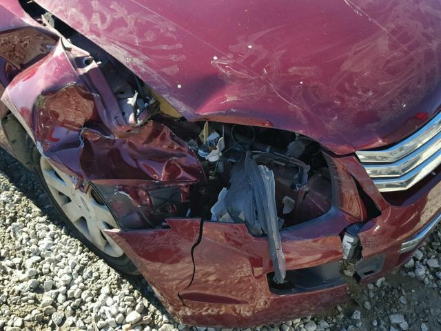 3FAHP06Z77R241946 - 2007 FORD FUSION S BURGUNDY photo 9