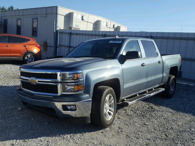 3GCUKRECXEG122323 - 2014 CHEVROLET SILVERADO BLUE photo 2