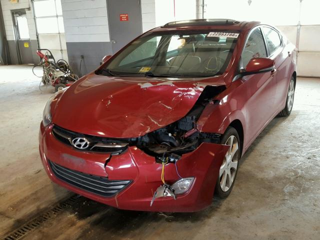 KMHDH4AE8CU495441 - 2012 HYUNDAI ELANTRA GL RED photo 2