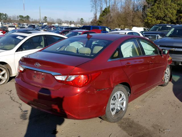 5NPEB4ACXBH047056 - 2011 HYUNDAI SONATA GLS RED photo 4