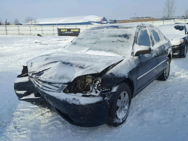 1HGES16583L033258 - 2003 HONDA CIVIC LX BLACK photo 2