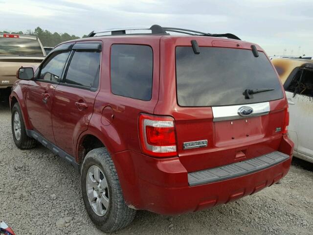 1FMCU0EG3AKC23156 - 2010 FORD ESCAPE LIM RED photo 3