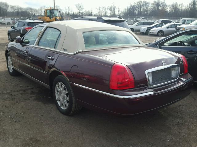 1LNHM81W87Y625441 - 2007 LINCOLN TOWN CAR S BURGUNDY photo 3