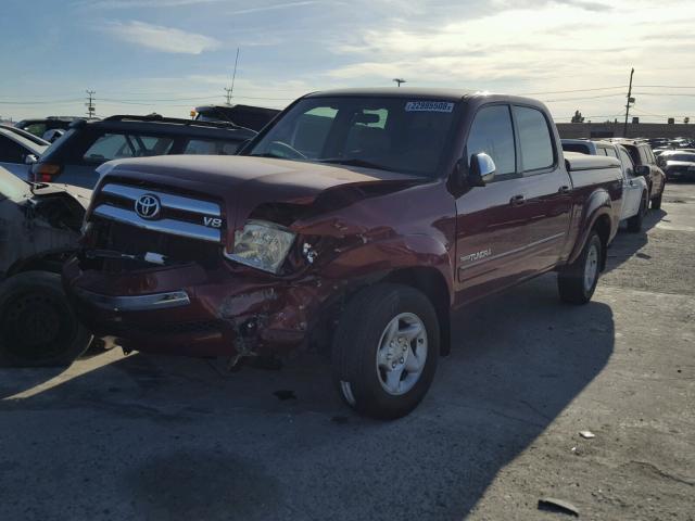 5TBET34184S445938 - 2004 TOYOTA TUNDRA DOU RED photo 2