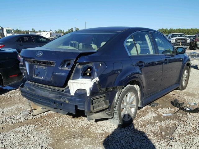 4S3BMCC68B3254877 - 2011 SUBARU LEGACY 2.5 BLUE photo 4