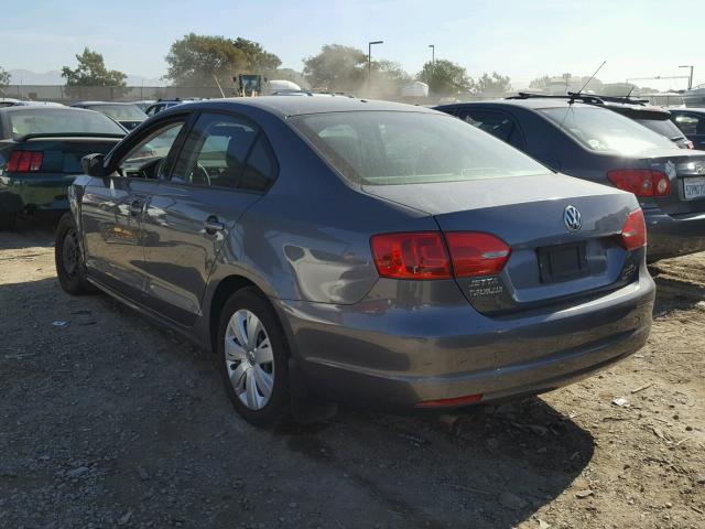 3VW2K7AJ5CM350578 - 2012 VOLKSWAGEN JETTA BASE 灰色 照片 3