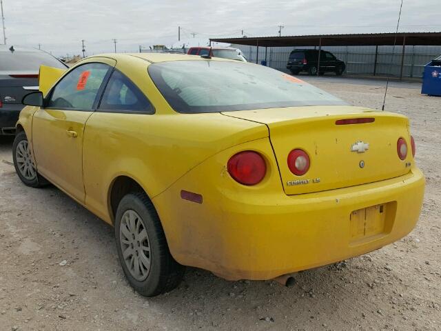 1G1AK18H797133186 - 2009 CHEVROLET COBALT LS YELLOW photo 3