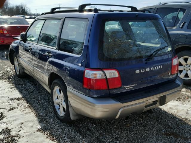 JF1SF655X2H713271 - 2002 SUBARU FORESTER S BLUE photo 3