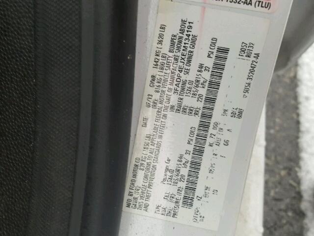 3FADP4EJXEM134191 - 2014 FORD FIESTA SE თეთრი ფოტო 10