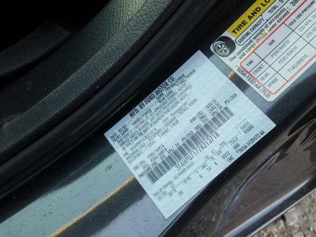 3FAHP07177R213718 - 2007 FORD FUSION SE GRAY photo 10