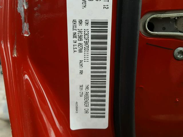 1C3CDFBA7DD111111 - 2013 DODGE DART SXT RED photo 10