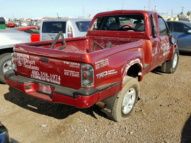 5TEWN72N23Z252950 - 2003 TOYOTA TACOMA XTR RED photo 4