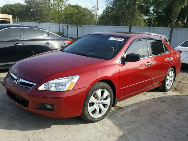 1HGCM56837A207418 - 2007 HONDA ACCORD EX RED photo 2