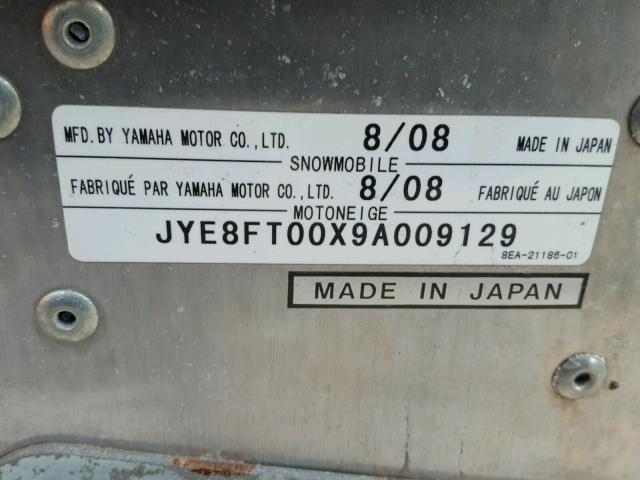 JYE8FT00X9A009129 - 2009 MAHINDRA AND MAHINDRA SNOWMOBILE RED photo 10