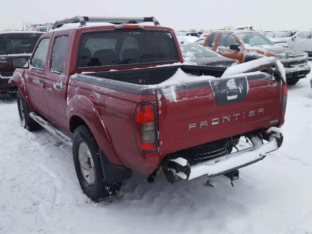 1N6ED27YX2C358402 - 2002 NISSAN FRONTIER C RED photo 3