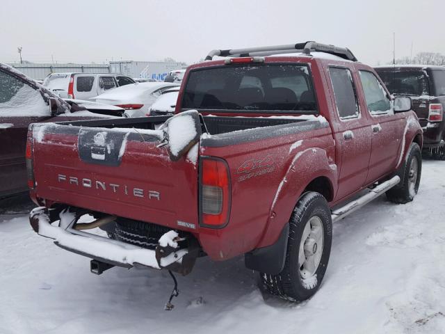 1N6ED27YX2C358402 - 2002 NISSAN FRONTIER C RED photo 4