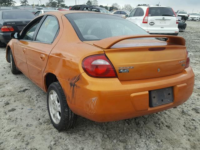 1B3ES56C35D258528 - 2005 DODGE NEON SXT ORANGE photo 3