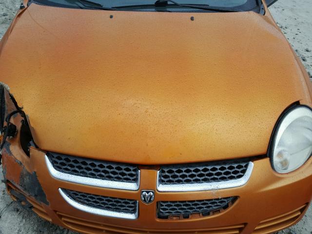 1B3ES56C35D258528 - 2005 DODGE NEON SXT ORANGE photo 7