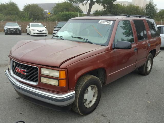 1GKEC13R1XJ743742 - 1999 GMC YUKON MAROON photo 2