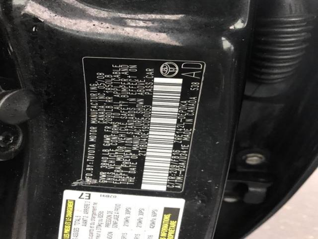 2T1BU40E19C050053 - 2009 TOYOTA COROLLA BA BLACK photo 9