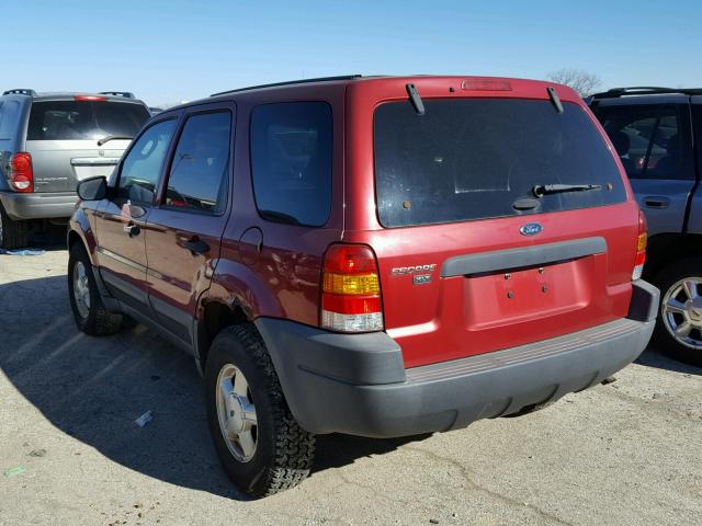 1FMYU03103KD46646 - 2003 FORD ESCAPE XLT RED photo 3