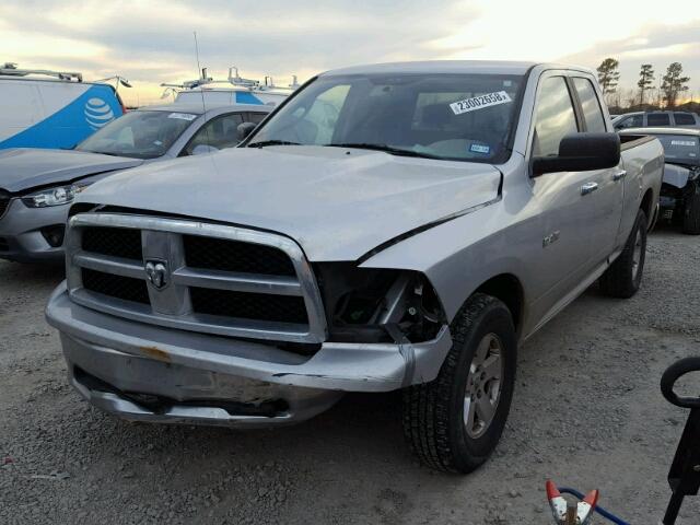 1D7RB1GP3AS237443 - 2010 DODGE RAM 1500 SILVER photo 2