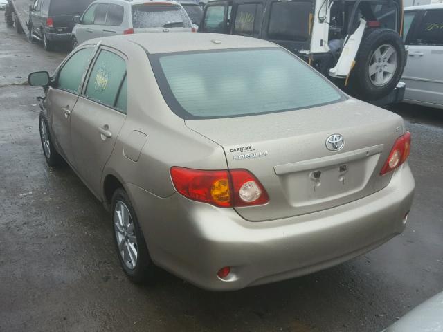 1NXBU40E59Z079974 - 2009 TOYOTA COROLLA BA TAN photo 3