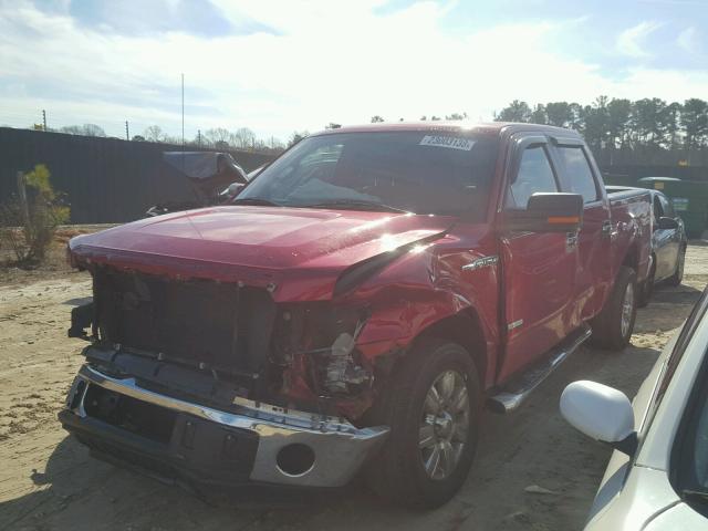 1FTFW1CT2BFC44012 - 2011 FORD F150 SUPER RED photo 2