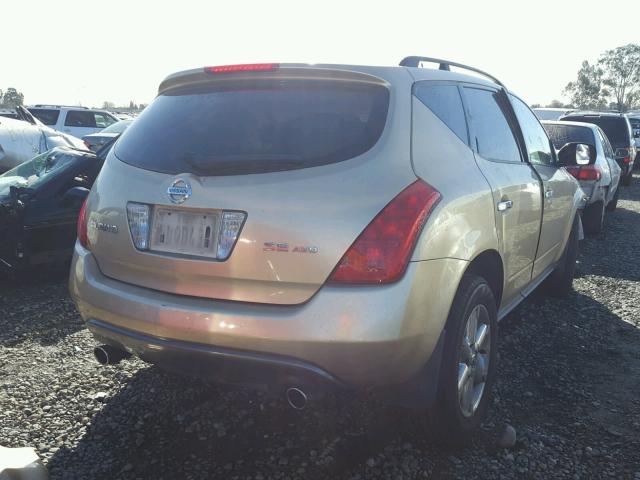 JN8AZ08WX3W220075 - 2003 NISSAN MURANO SL GOLD photo 4