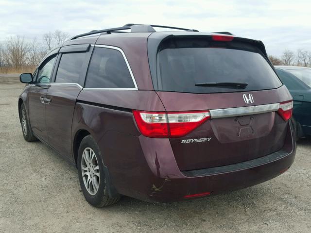 5FNRL5H68CB110868 - 2012 HONDA ODYSSEY EX BURN photo 3