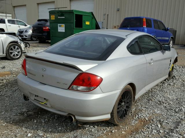 KMHHN65F96U221484 - 2006 HYUNDAI TIBURON GT SILVER photo 4