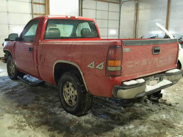 1GCEK14T2XZ165757 - 1999 CHEVROLET SILVERADO RED photo 3