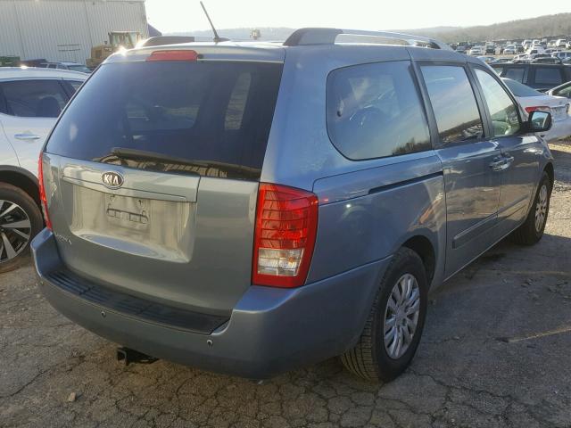 KNDMG4C73B6404150 - 2011 KIA SEDONA LX BLUE photo 4