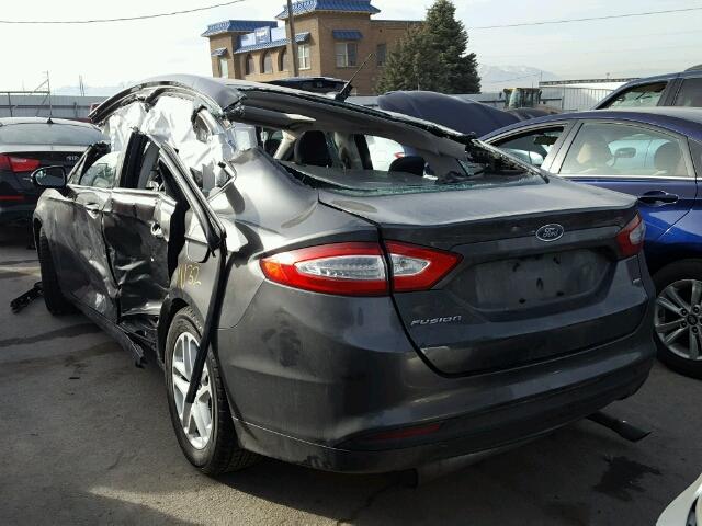 3FA6P0H78GR317094 - 2016 FORD FUSION SE GRAY photo 3